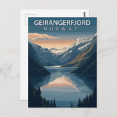 Geirangerfjord Norway Vintage ポストカード (正面/裏面)