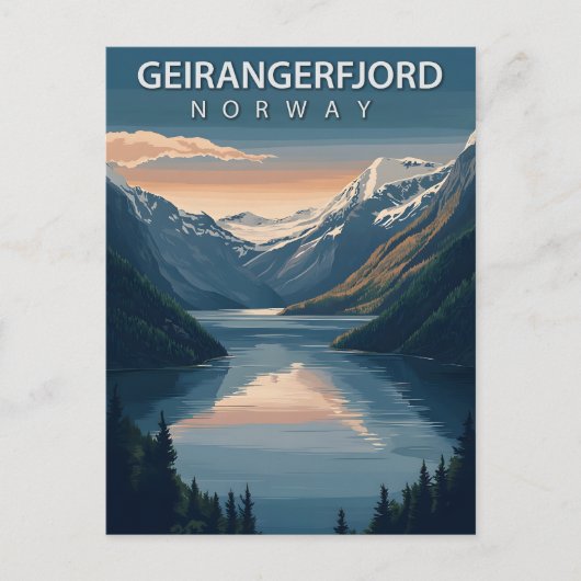 Geirangerfjord Norway Vintage ポストカード (正面)