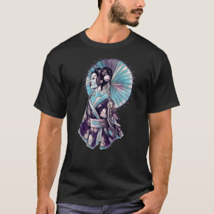 GEISHA 日本の PARASOLかわいらし Tattoo samurai Tシャツ