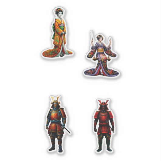 geisha and samurai シール (正面)