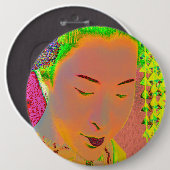 Geisha Artポップ・アートの Pinbackボタン 缶バッジ (正面&裏面)