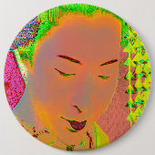 Geisha Artポップ・アートの Pinbackボタン 缶バッジ (正面)