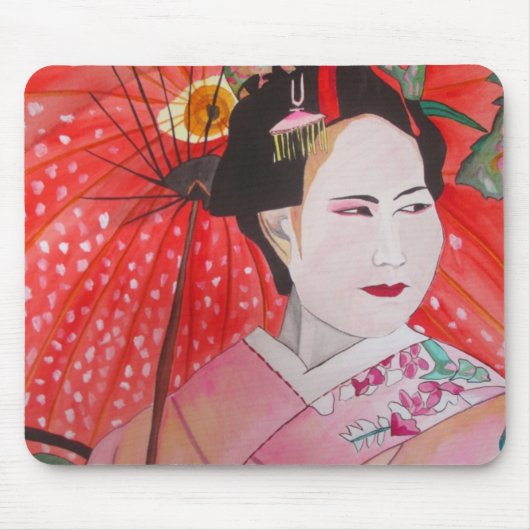 Geisha art with Red Umbrella マウスパッド (正面)