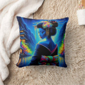 geisha beautiful neon クッション (ブランケット)