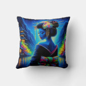 geisha beautiful neon クッション (裏面)