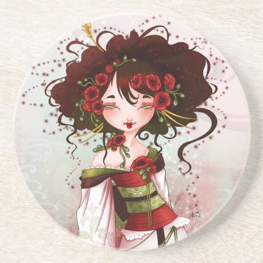 Geisha coquelicot コースター (正面)