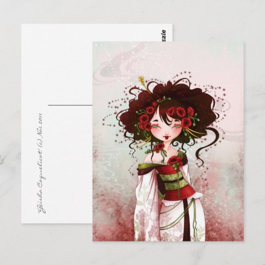 Geisha coquelicot ポストカード (正面/裏面)