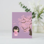 Geisha GirlさくらんぼBlossomカスタマイズ ポストカード (スタンド正面)