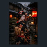 Geisha in Kyoto ポスター<br><div class="desc">This image of a Geisha in Kyoto will appeal to those who adore Japanese culture and artwork. With a slightly dark theme,  this wall art will look superb on a wall in a room with smooth tones.</div>