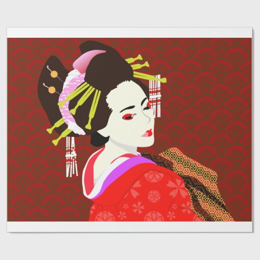 Geisha Japanese style ラッピングペーパー (フラット)