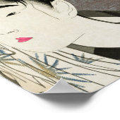 Geisha Japanese Vintage Oriental Asian Kimono ポスター (角)