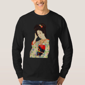 Geisha Maiko Kimono Japanese Japan painting Kawase Tシャツ