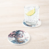  Geisha portrait, cherry blossoms, Japanese art, コースター (側面)