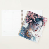  Geisha portrait, cherry blossoms, Japanese art, プランナー手帳 (ディスプレー)