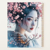  Geisha portrait, cherry blossoms, Japanese art, プランナー手帳 (裏面)