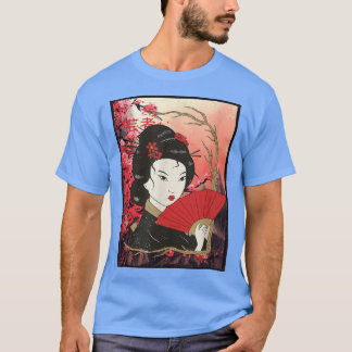 Geisha Sakura Cherry Blossom Geisha Girl Japan Cul Tシャツ