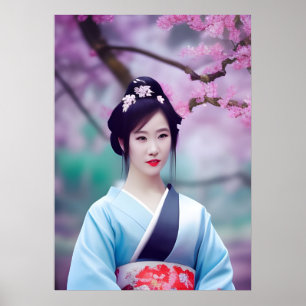 Geisha Tree AI日本の作成フォトスタイル ポスター