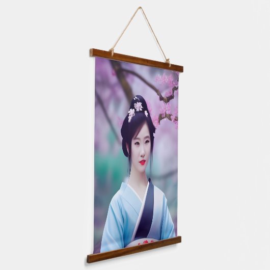 Geisha Tree AI日本の作成フォトスタイル 吊り下げ型タペストリー (傾斜あり)
