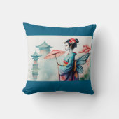 geisha watercolor クッション (正面)
