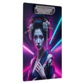 Geisha with Neon Background – Fridge Magnet Art クリップボード (右)