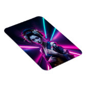 Geisha with Neon Background – Fridge Magnet Art マグネット (右側)