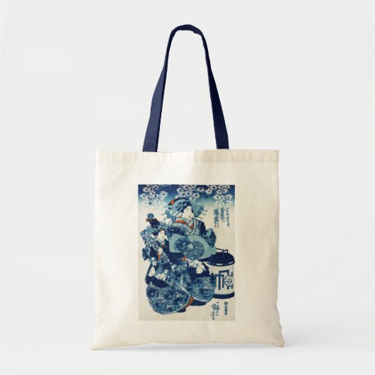 geisya日本の女国芳、浮世絵 トートバッグ (正面)
