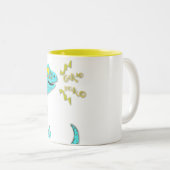 "Gekkoヤモリ"のかわいい呼出しのTokayのヤモリ ツートーンマグカップ (正面右)