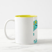 "Gekkoヤモリ"のかわいい呼出しのTokayのヤモリ ツートーンマグカップ (左)