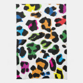 Gekleurde Luipaard print, dierenprint patroon. キッチンタオル (縦)