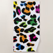 Gekleurde Luipaard print, dierenprint patroon. ビーチタオル (正面)