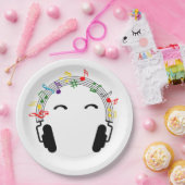 Gekleurde muziek, balken. Koptelefoon. ペーパープレート (パーティー)