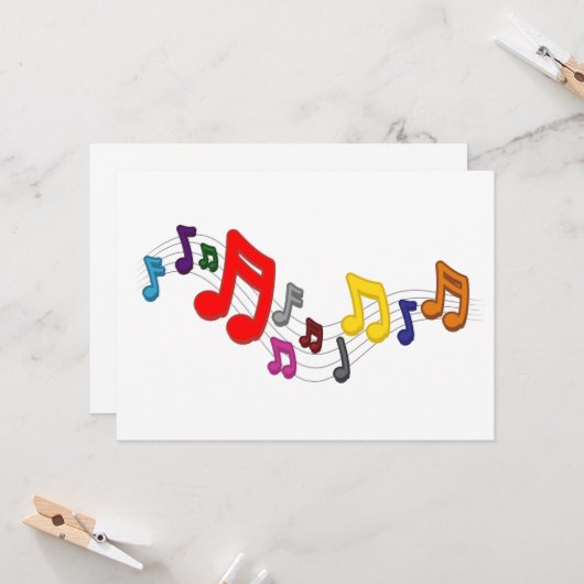 Gekleurde muziek, balken. Liefde voor muziek. カード (正面/裏面インサイチュ)