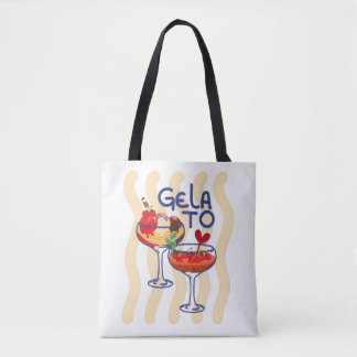 🍦 GELA TO – かわいいレトロジェラート グラフィック トートバッグ