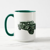 Geländefahrzeug grün マグカップ (左)