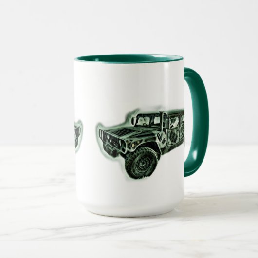 Geländefahrzeug grün マグカップ (正面右)