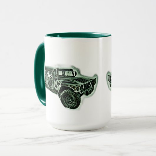 Geländefahrzeug grün マグカップ (正面左)