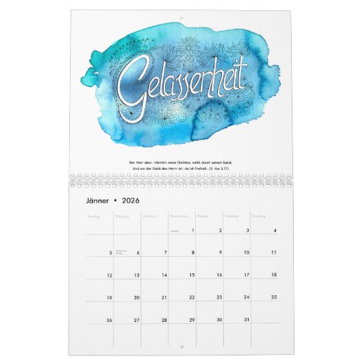 Gelassenheit Kalender 2026 カレンダー (1月 2026)