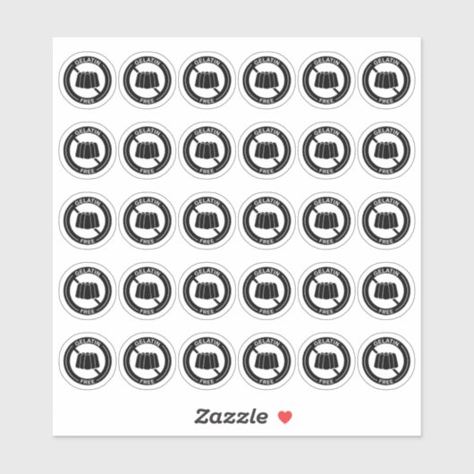 Gelatin Free Wedding Place Card Mini Food Allergy シール (シート)