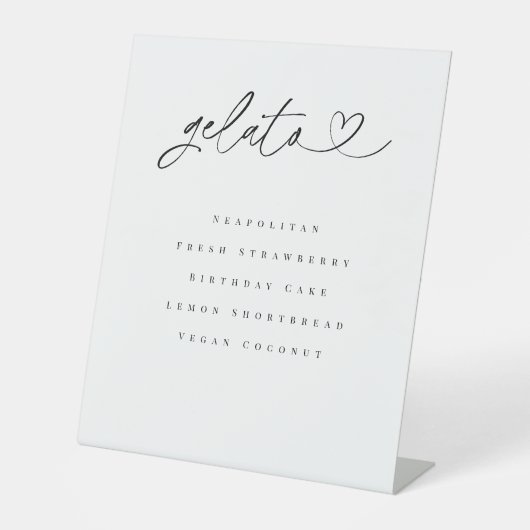 Gelato Flavors Dessert Table Wedding Party Sign 台座サイン (正面)