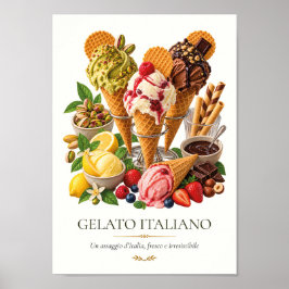 Gelato Italiano – Vintage Italian Dessert ポスター