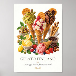 Gelato Italiano – Vintage Italian Dessert ポスター