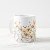 Gelbe Wildblumen Wiese Keramik Tasse mit Namen コーヒーマグカップ (正面左)