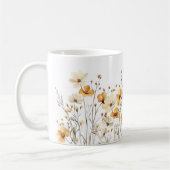 Gelbe Wildblumen Wiese Keramik Tasse mit Namen コーヒーマグカップ (左)