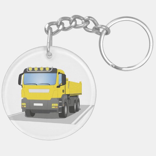 gelber Baustellen LKW キーホルダー (裏面左)