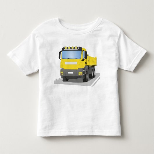 gelber Baustellen LKW トドラーTシャツ (正面)