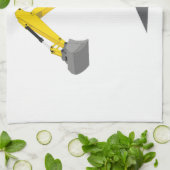 gelber Kettenbagger キッチンタオル (折り畳み)