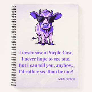 Gelett Burgessの詩「Purple Cow」 ノートブック