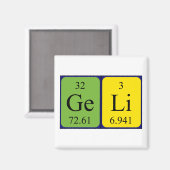 Geli周期表名磁石 マグネット (正面/裏面)