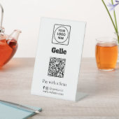Gelle QRコード | スキャンして支払う カスタムビジネス ロゴ 台座サイン (インサイチュ)