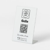 Gelle QR Code | Scan to Pay Custom Business Logo 台座サイン (正面)